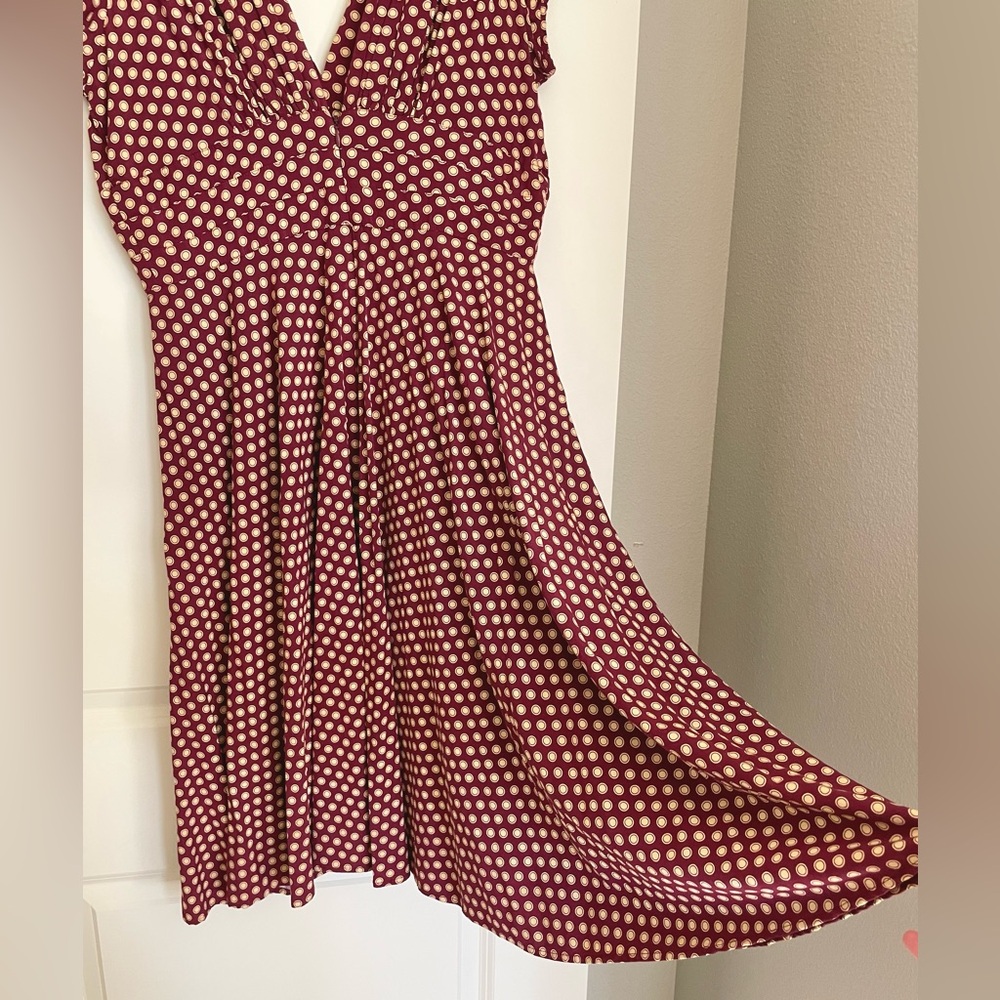 Trashy Diva Women's Medium 1940's Pin Up Style Midi Dress Polka Dot Vtg Print - Picture 16 of 16